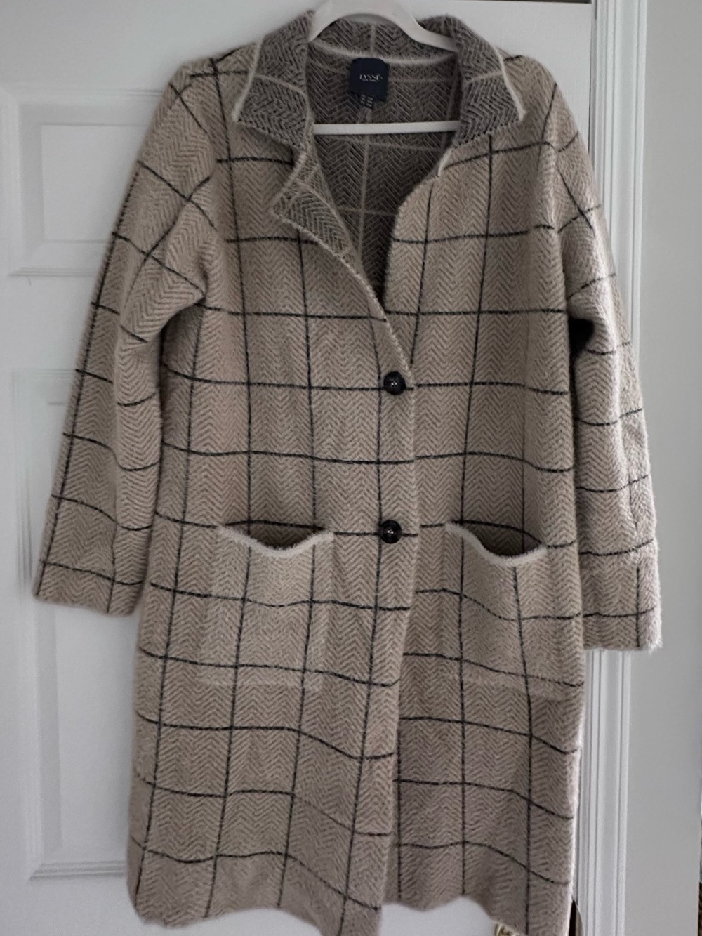 Lysse’ Cream Windowpane Coatigan